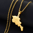 Armenia Map with Cities Pendant Necklace