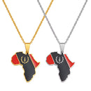 African American Heritage Soulaan Flag Africa Map Necklace