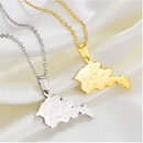 Armenia Map with Cities Pendant Necklace