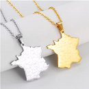 France Map with cities Pendant Necklace