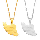 Iran Map with cities Pendant Necklace