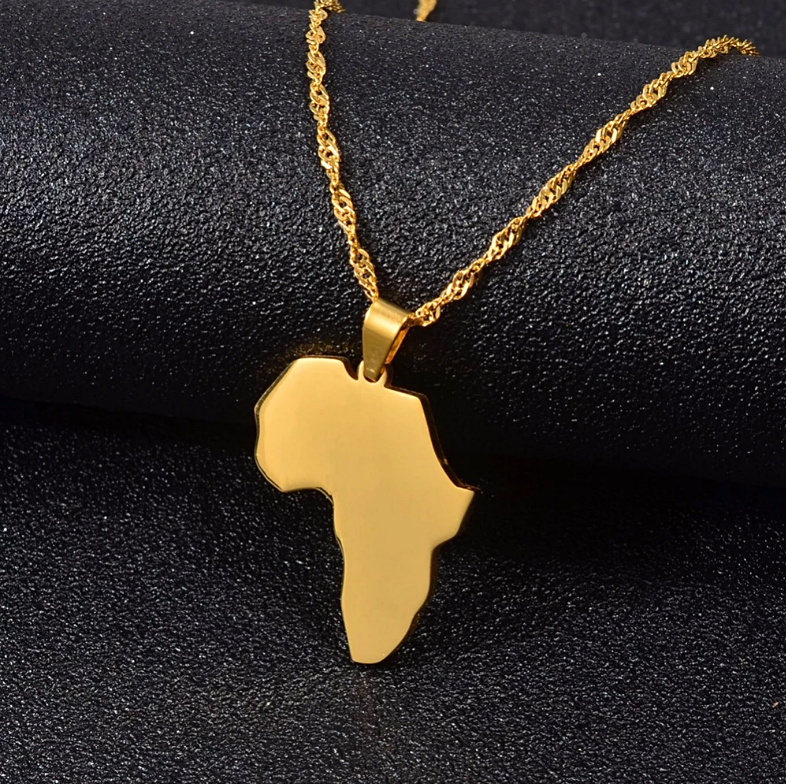 Africa Map Mini Pendant Necklace