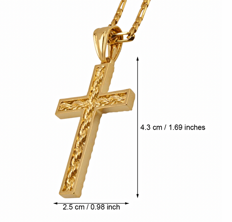 Christian Cross with Twisted Chain Necklace