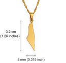 Palestine Map Pendant Necklace