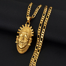 African Mask Portrait of Queen Mother Idia Pendant Necklace