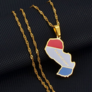 Paraguay Map Flag Pendant Necklace