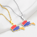 Armenia Map with Flag Pendant Necklace