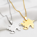 Azerbaijan Map with Cities Pendant Necklace