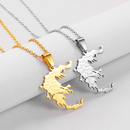 Greece Map with Cities Pendant Necklace