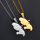 Martinique Map with Cities Pendant Necklace