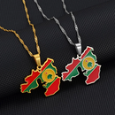 Oromia Map with Flag Pendant Necklace