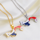 Panama Map with Flag Pendant Necklace