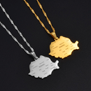Romania Map with Cities Pendant Necklace
