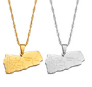 Yemen Map with Cities Pendant Necklace