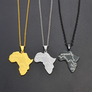 Africa Map with Rivers Pendant Necklace