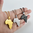 Africa Map with Rivers Pendant Necklace