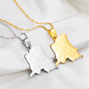 Democratic Republic of The Congo Map Cities Pendant Necklace