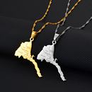 Eritrea Map with Cities Pendant Necklace