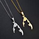 Tamil Eelam Map Pendant Necklace