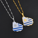 Uruguay Map Flag Pendant Necklace