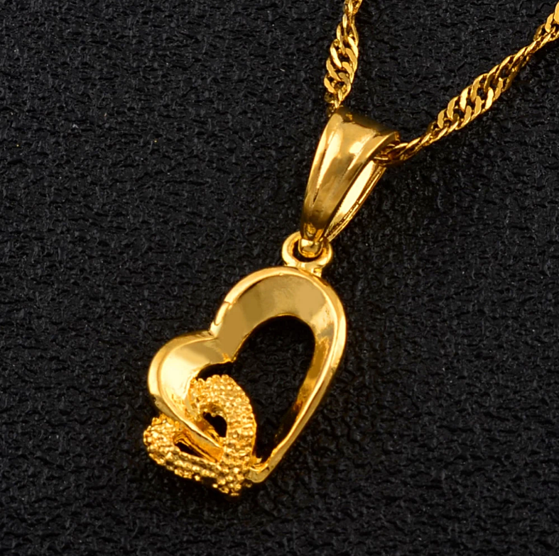 Double Hearts Pendant Necklace