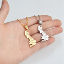 United Kingdom Map with Cities Pendant Necklace