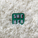 Pronouns Lapel Pin - He She They Pins