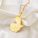 Guatemala Map with Cities Pendant Necklace
