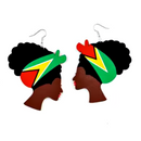 Guyana Flag Woman Bandana Earrings