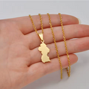 Guyana Map Pendant Necklace