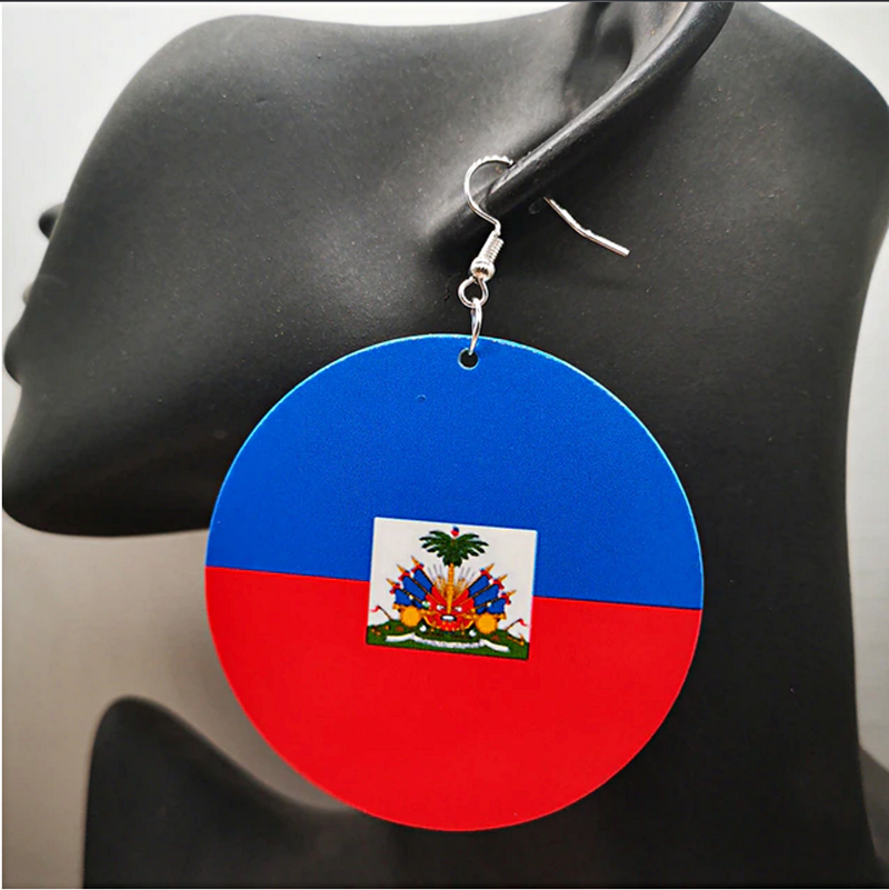 Haiti flag drop Earrings