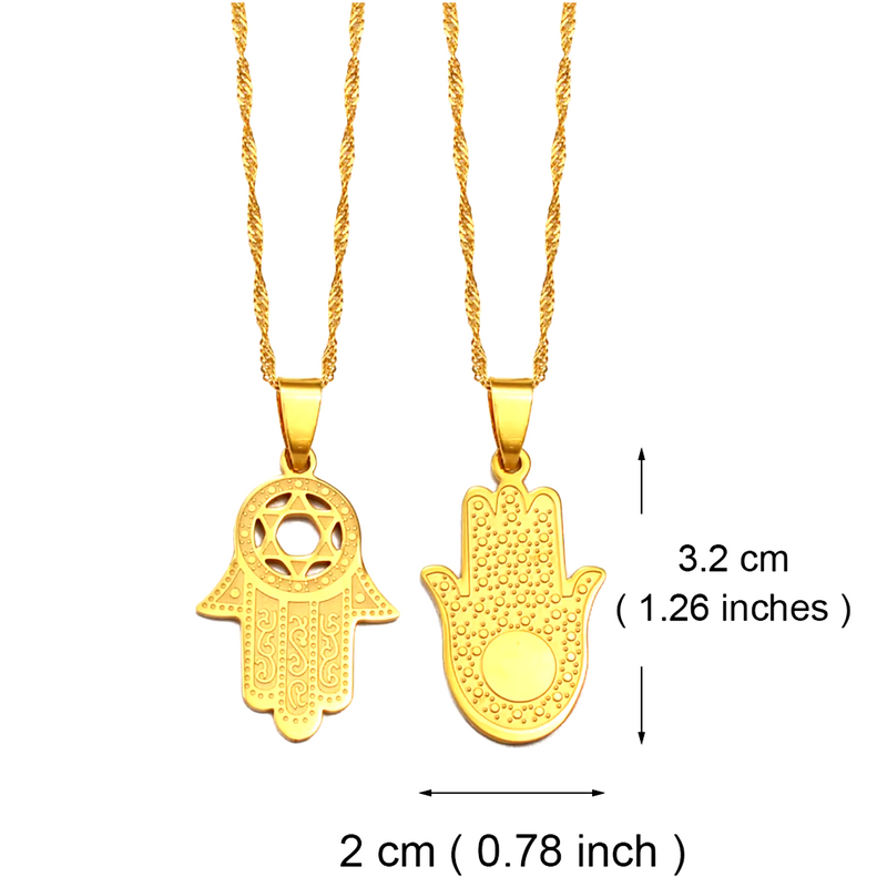 Hamsa Palm Hand of God Amulet Pendant Necklace