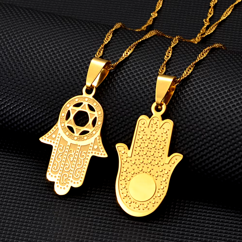 Hamsa Palm Hand of God Amulet Pendant Necklace