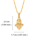Hamsa Amulet Hand of God Small Pendant Necklace