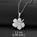 Hawaiian Guam Red Hibiscus Flowers Pendant Necklace