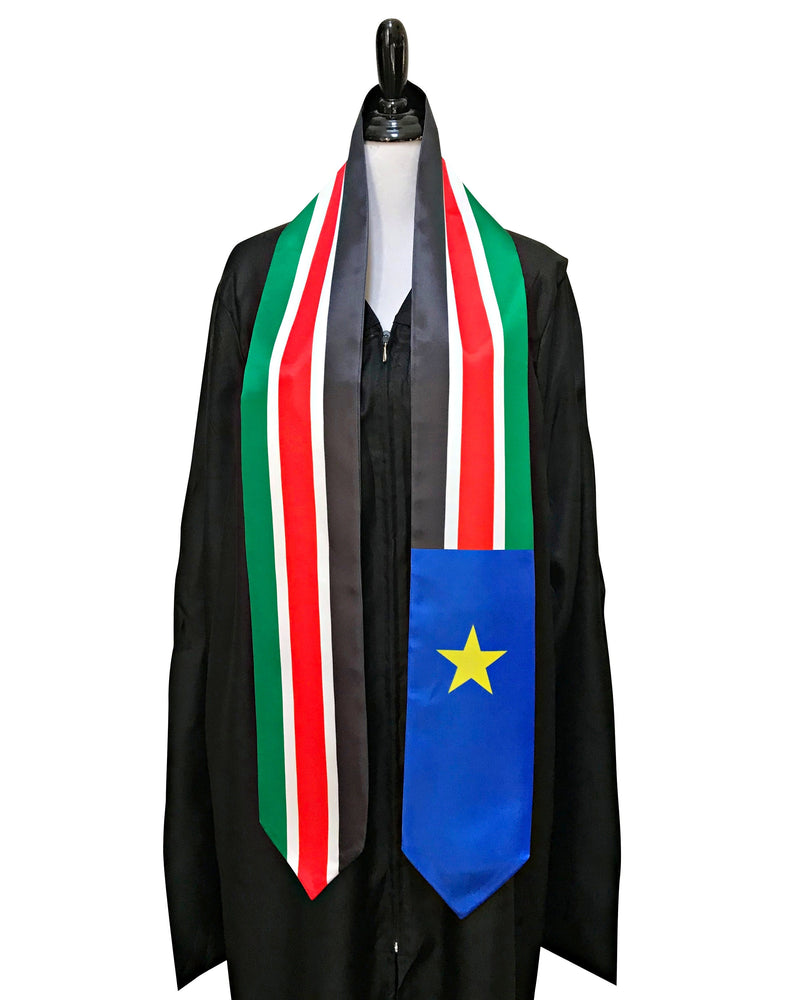 DOUBLE SIDED South Sudan flag Graduation stole / South Sudan flag graduation sash / South Sudanese International Student Abroad flag scarf