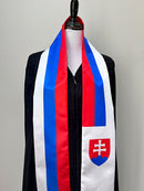 DOUBLE SIDED Slovakia flag Graduation stole / Slovakia flag sash / Slovak International Student Abroad / Slovakia flag scarf, Slovakia shawl