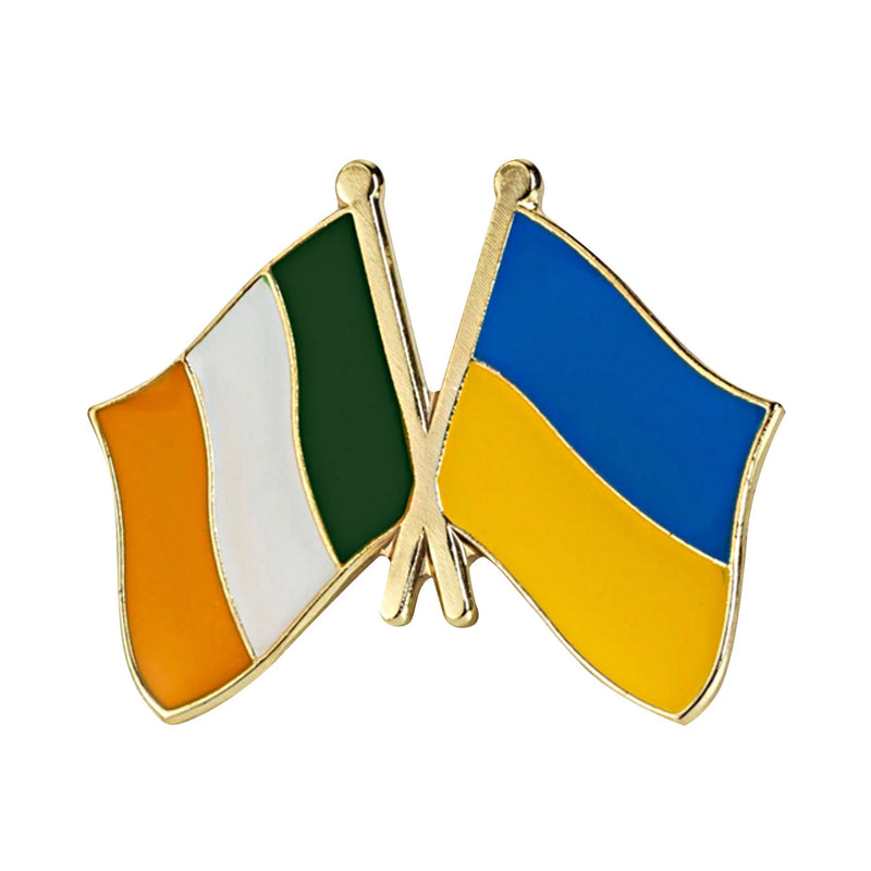 Ukraine & Ireland friendship Flag Lapel pin / Ireland Ukraine country flag mix / Ukrainian Irish flag Brooch / Ireland Ukraine enamel pin