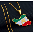 Iran Map with Flag Pendant Necklace