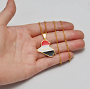 Iraq Map Flag Pendant Necklace