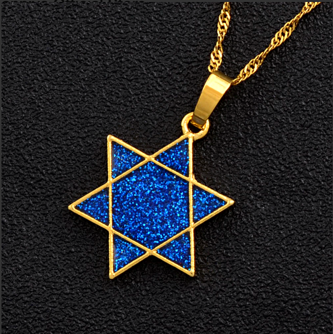 Israeli Star Chain Israeli Hexagram Star of David Pendant Necklace