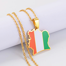 Ivory Coast Map with Flag Pendant Necklace
