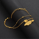 Jamaica Map with Heart Ankle Bracelet
