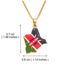 Kenya Map with Flag Pendant Necklace