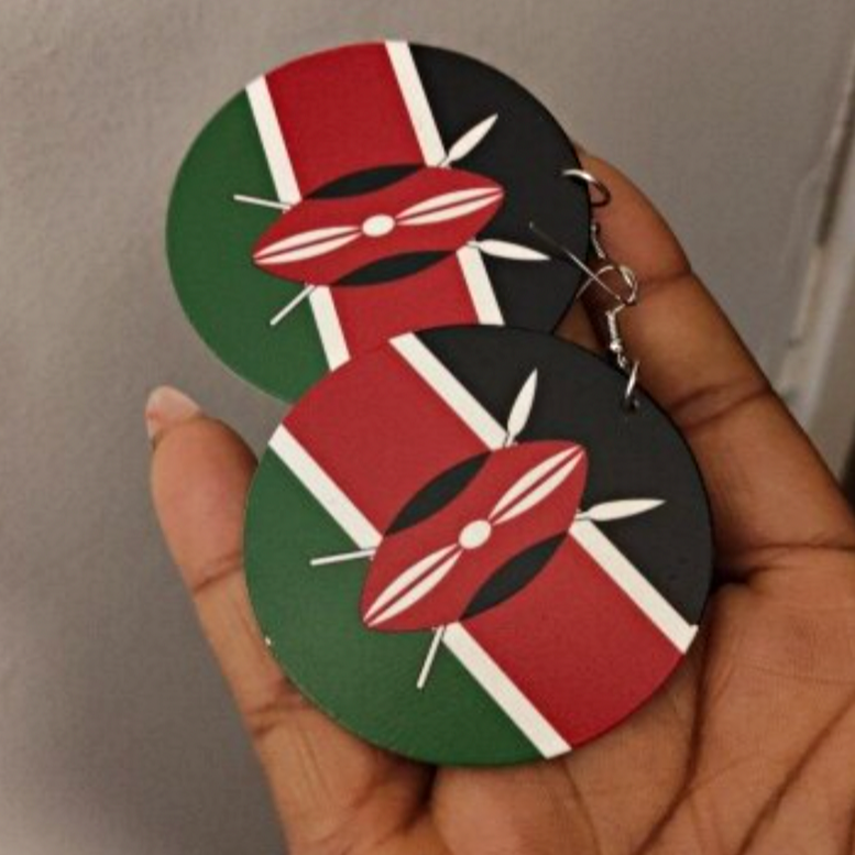 Kenya flag drop Earrings