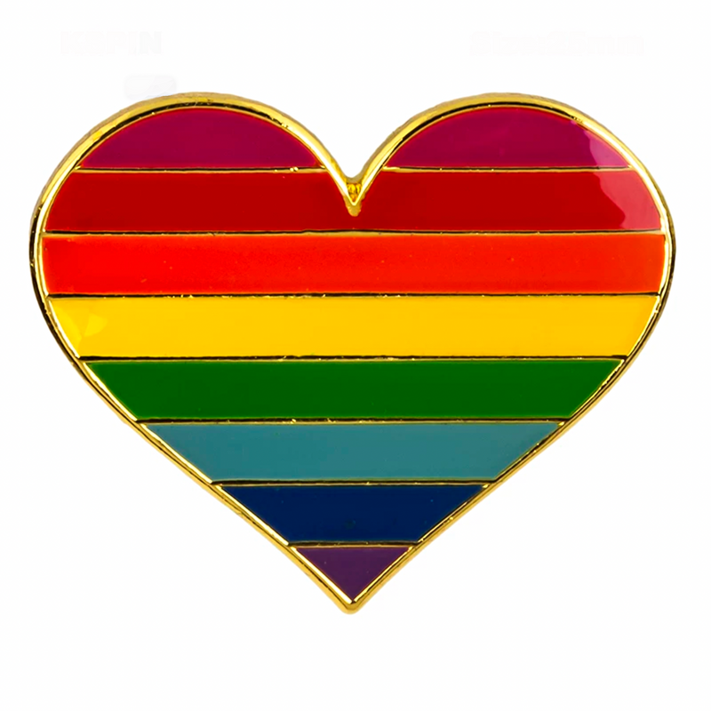 LGBTQIA+ Gay Flag Pride Heart Lapel Pin