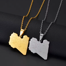 Libya Map with Cities Pendant Necklace