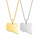 Libya Map with Cities Pendant Necklace