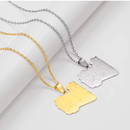Libya Map with Cities Pendant Necklace
