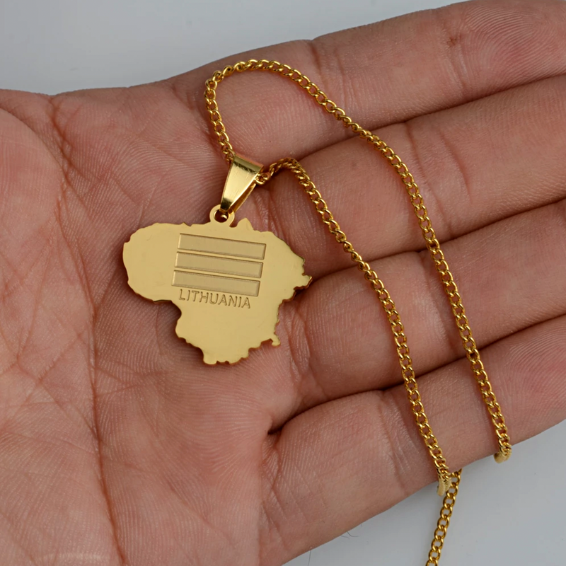Lithuania map Pendant Necklace
